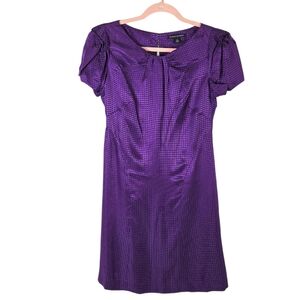 Banana Republic Puff Sleeve Silk Purple Dress